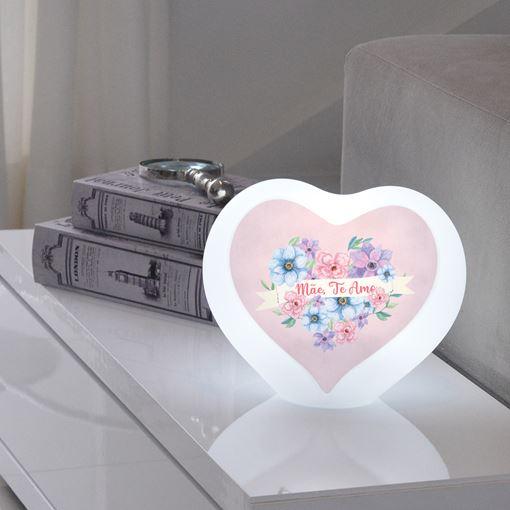Luminária Coração Mãe Floral LED - Encanto das rosas