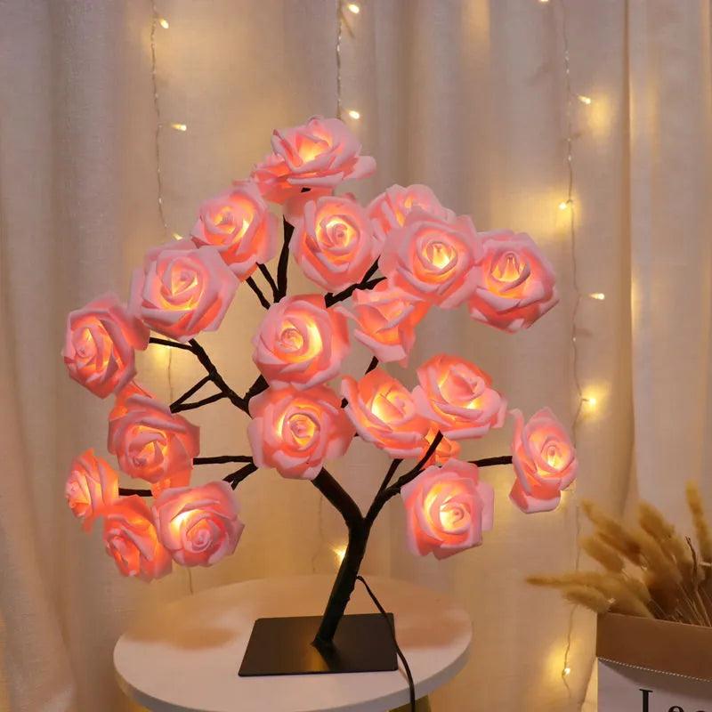 Árvore de Rosas com 24 Leds - Encanto das rosas