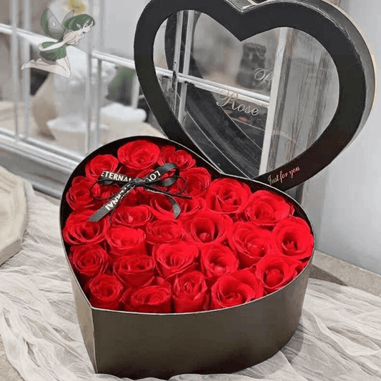 Caixa de Rosas em Forma de Coração - Encanto das rosas