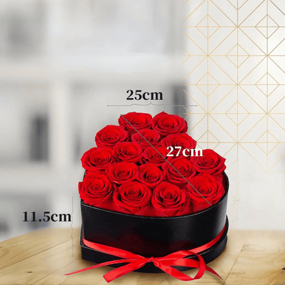Caixa de Rosas em Forma de Coração - Encanto das rosas
